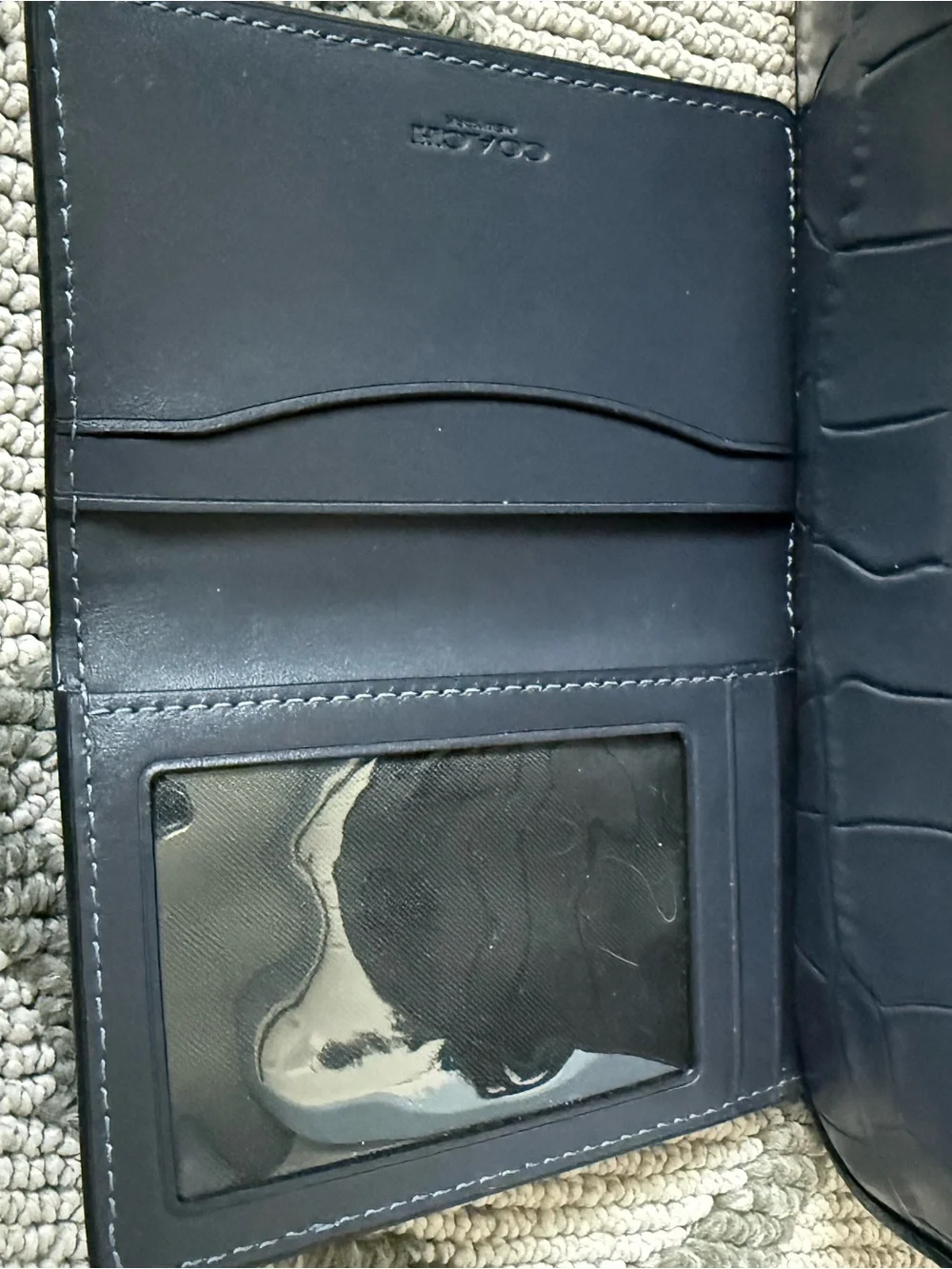 Coach Men’s Croc-Embossed Leather Briefcase in Navy
